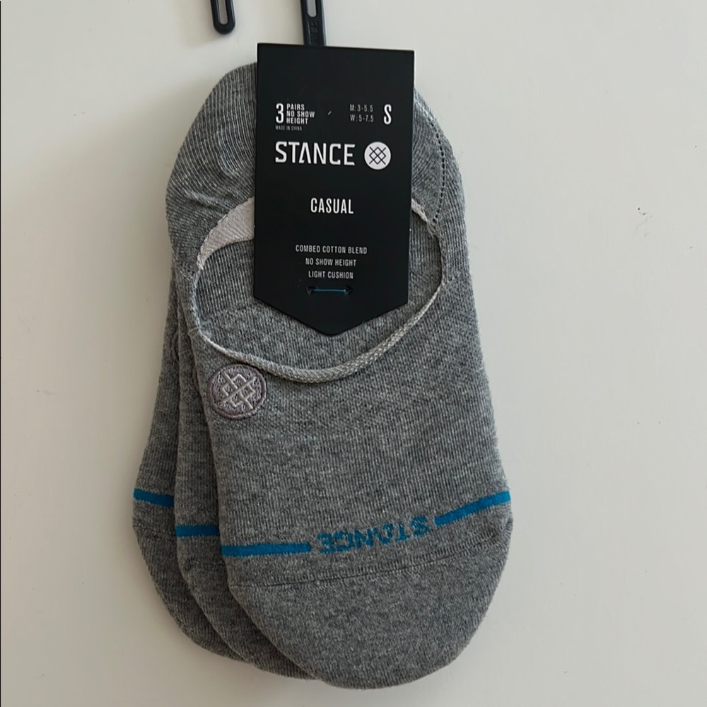 Stance No Show Gray and Blue Casual Socks with Comfort Bands - Picture 3 of 7